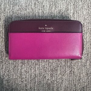 Kate Spade Pink and Purple Key and Card Holder